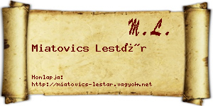 Miatovics Lestár névjegykártya